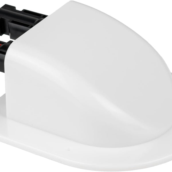 Solar Cable Entry Gland with 10Awg Copper Solar Cable and Solar Connector UV Resistance Dual Cable Entry Housing for Solar RV Boats Yacht Roofs (White 20FT)
