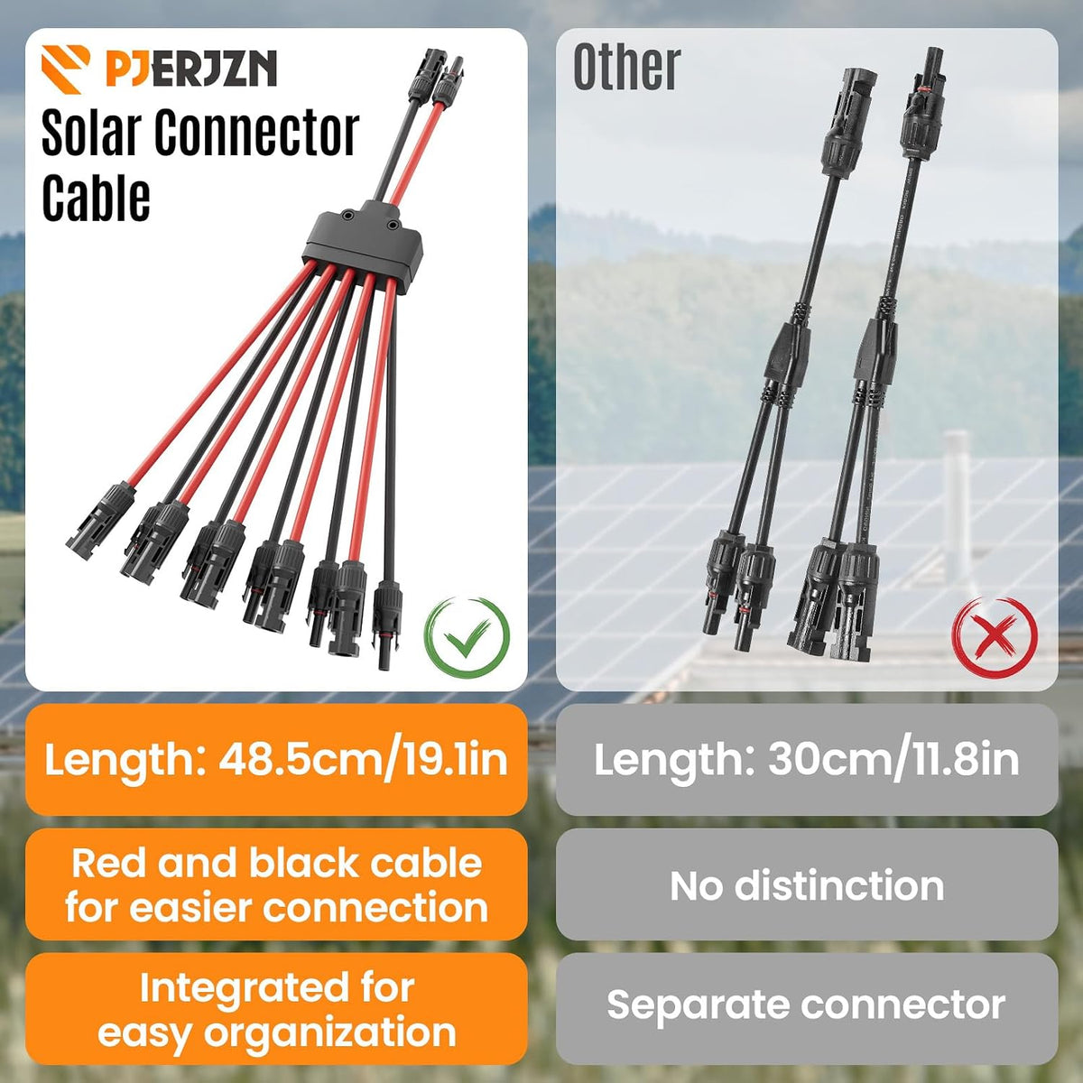 Solar Panel Connector 10 to 2 Solar Y Branch Connectors PV Panels Parallel Connectors Kit Adapter Waterproof Wire Plug Tool for Solar Panel(2 Pcak MF/FFFFFMMMMM)