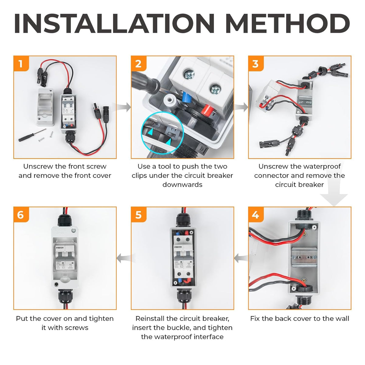 Solar Panel Disconnect Switch 1000V 60A PV Disconnect Switch Outdoor Miniature Circuit Breaker IP65 for Solar PV Homes Battery (1000V 60 Amp)