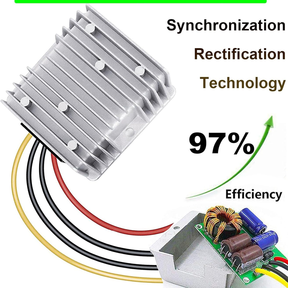 12V to 48V Boost Converter 12 Volt to 48V 288W 6A Step Up Converter Voltage Regulator for Golf Carts, Club Car, Solar System, RV, LED Lights