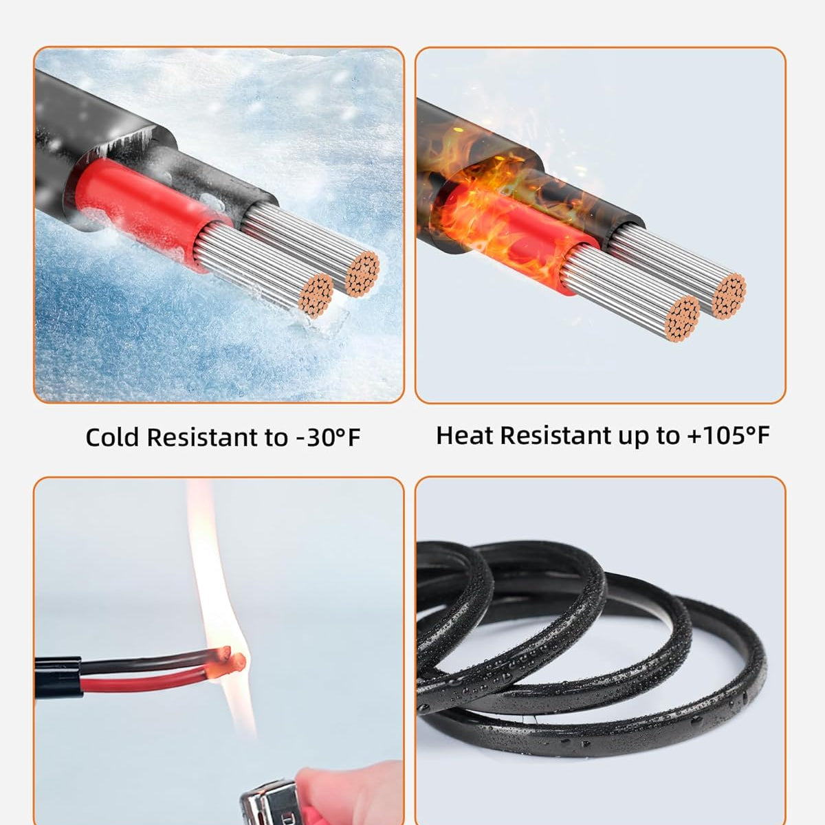 14 Gauge Wire, 14 AWG 2 Conductor Electrical Wire, Flexible/Oxygen-Free Tinned Copper/Stranded PVC 14/2 Cord for Automotive, Marine, LED Strips, Solar, RV, Lighting (100FT)