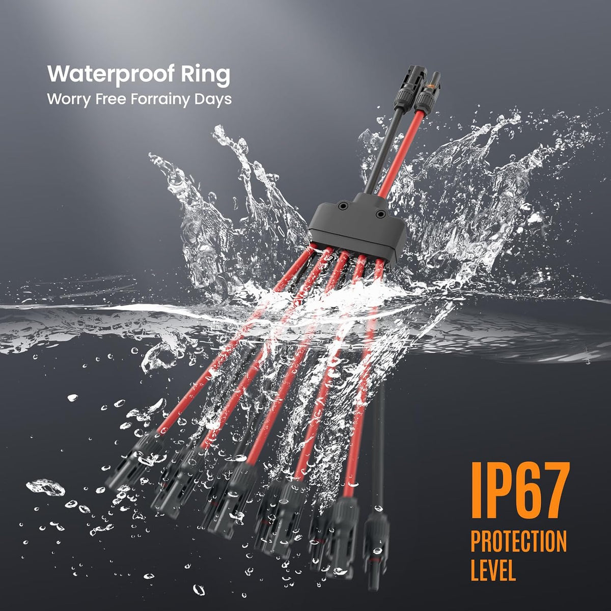 Solar Panel Connector 10 to 2 Solar Y Branch Connectors PV Panels Parallel Connectors Kit Adapter Waterproof Wire Plug Tool for Solar Panel(2 Pcak MF/FFFFFMMMMM)